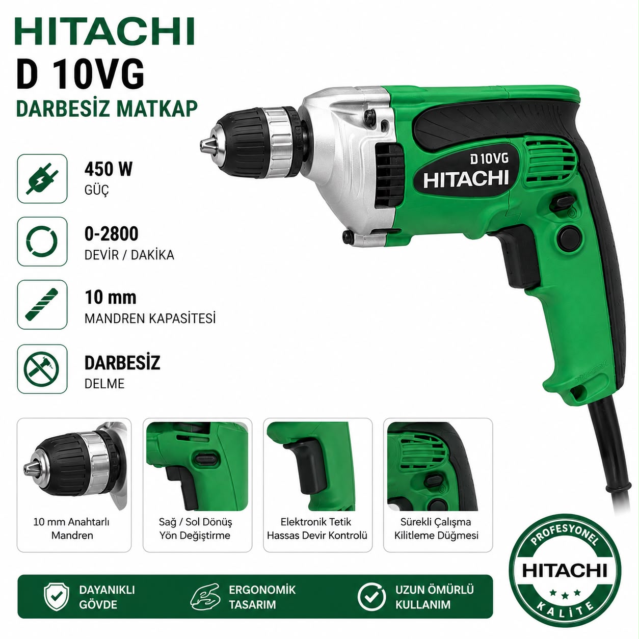 D10 VG HİTACHİ ELEKTRİKLİ MATKAP